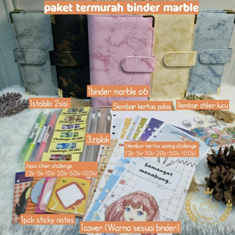 

AMI HUMAIRA PAKET MENABUNG BINDER MARBLE A6