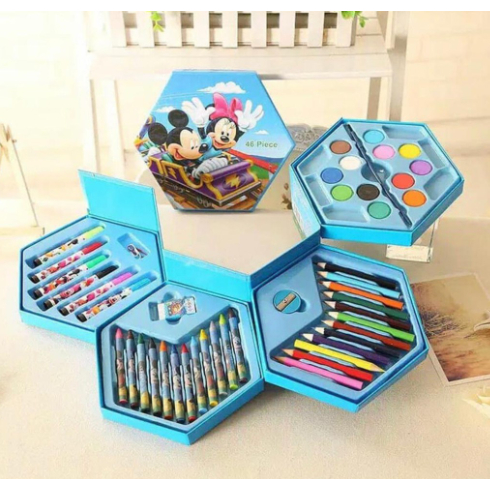 

Crayon Set 46 pcs 4 in 1 Mickey Mouse Cars / Colouring set Cat Air, Spidol, Crayon, Pensil Warna