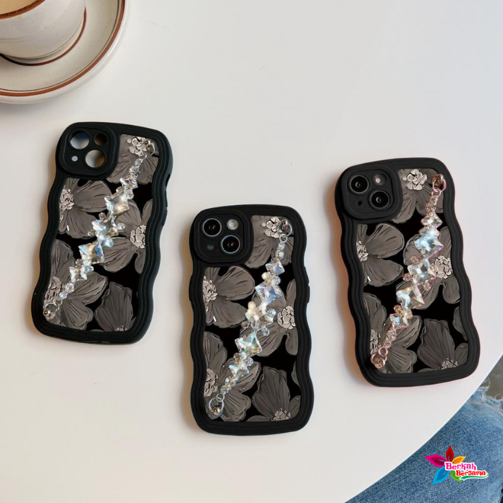 GC34 GC43 CASE CASING SOFTCASE SILIKON WAVY CARACTER RANTAI DIAMOND GRIP FOR REALME C21Y C25Y C30 C30S C31 C33 BB8593