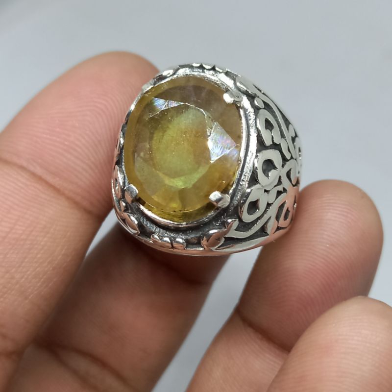 Yellow Safir Jumbo Yakut Perak Silver 925 Handmade