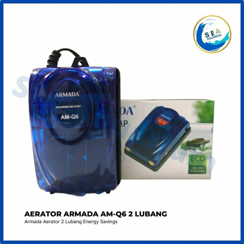 Aerator 2 lubang pompa gelembung udara aquarium armada Q6