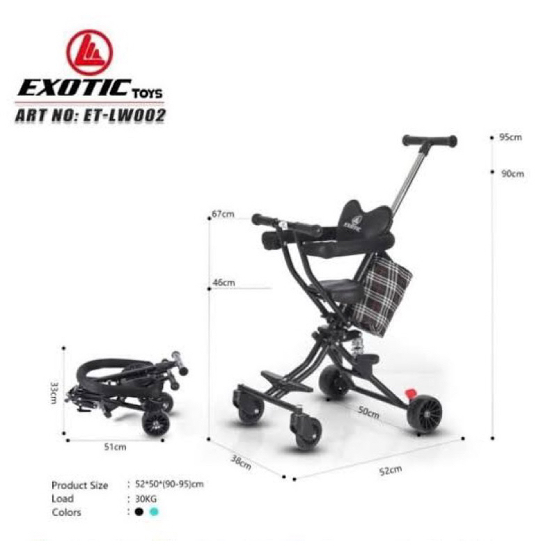 Stroller Exotic LW002 / Stroller Anak / Stroller lipat cabin size