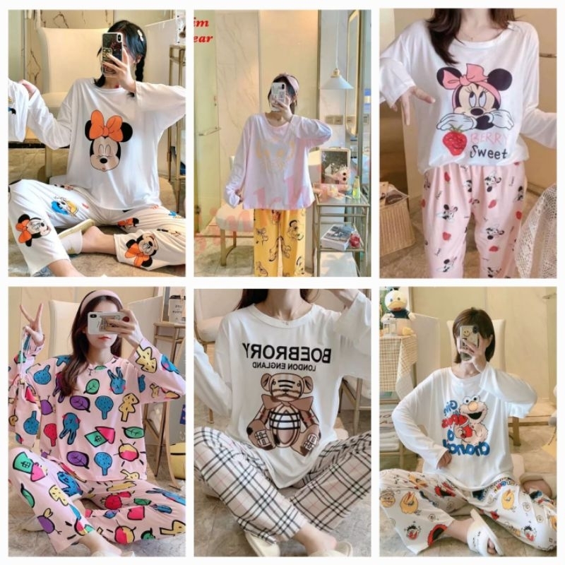 [BISA COD] TSC PIYAMA WANITA LENGAN PANJANG PP IMPORT LEISURE WEAR, FASHION WEAR, SIN KHIM