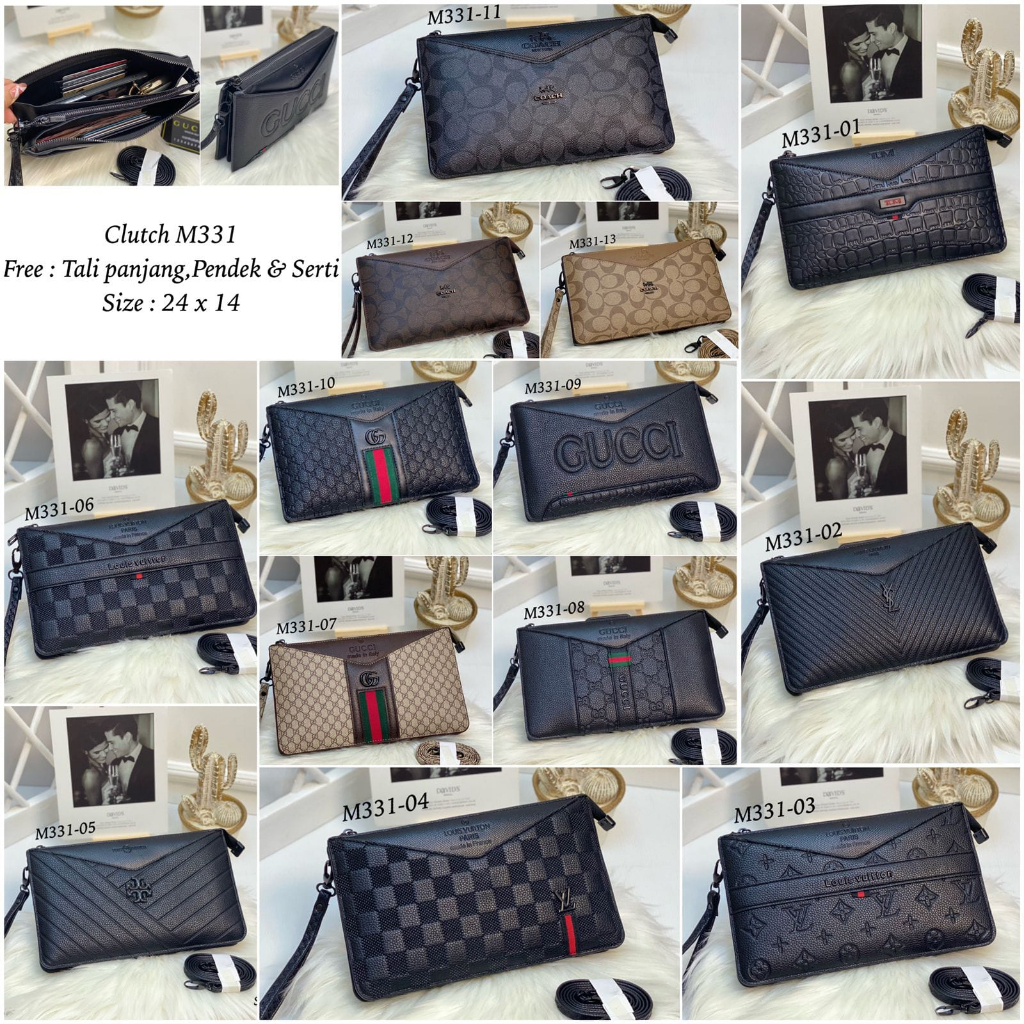 CLUTCH 3 RUANG BAHAN  KANVAS , WP DAN KAVIAR IMPORT SEMPREM