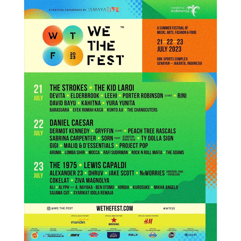 Tiket We The Fest 2023 Tiket WTF 2023.