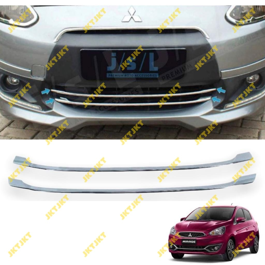 List Grill Radiator Bumper Depan Mitsubishi Mirage Chrome .