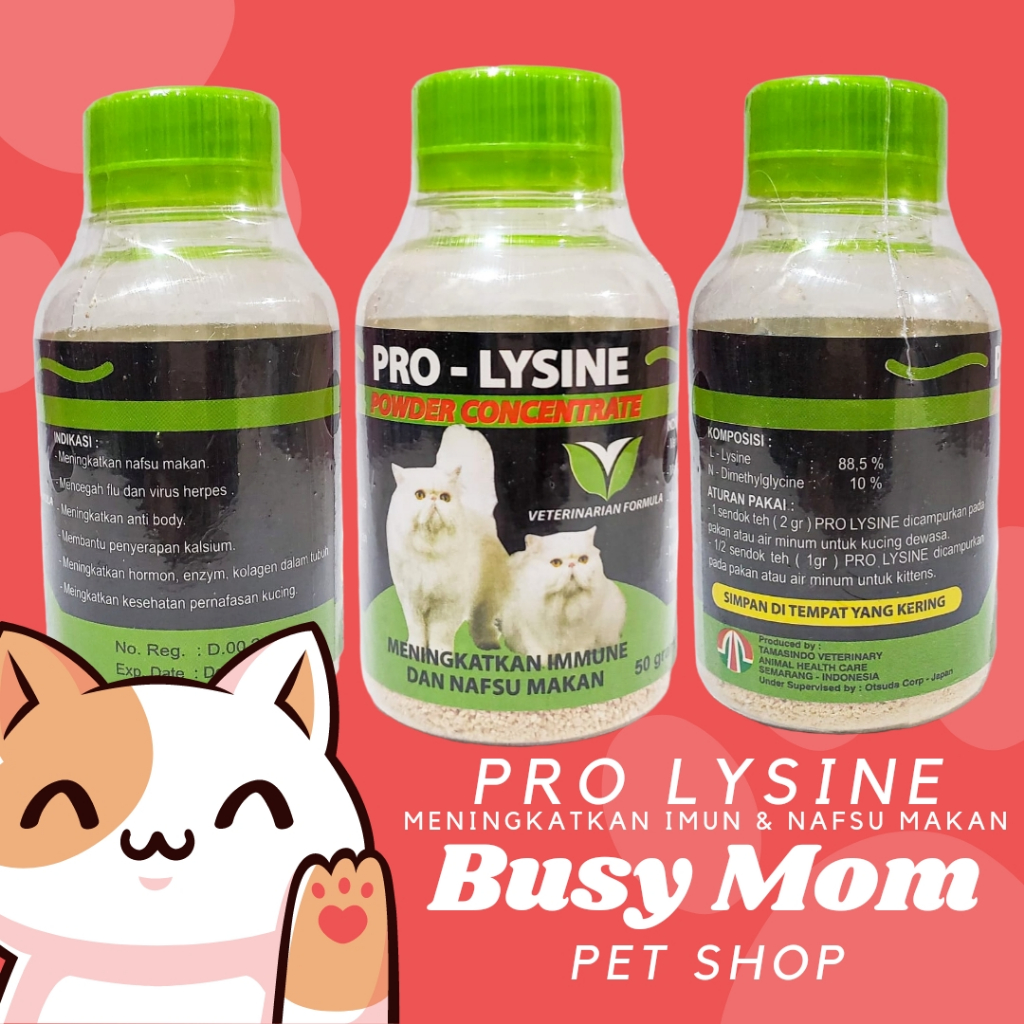 Pro Lysine | MAX LYSINE 50g Vitamin Kucing Immune Nafsu Makan Imun Imunitas Prolysine