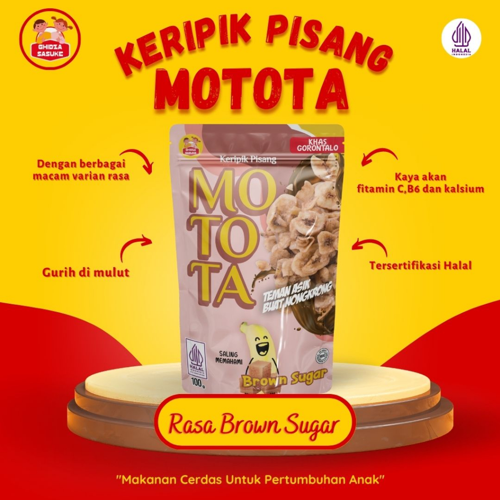 

Keripik Pisang Motota Rasa Brown Sugar