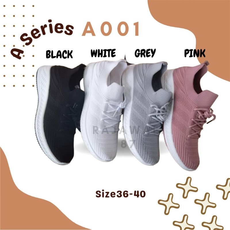 WM-A001 SEPATU SNEAKER FASHION CASUAL OLAHRAGA TERBARU STYLE KOMBINASI POLOS PRIA WANITA UNISEX BAHAN RAJUT SLIP ON BEST QUALITY REAL PICTURE