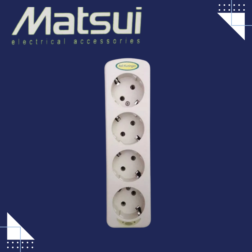 STOP KONTAK ARDE LAMPU MATSUI 4 LUBANG 4 MATSUI 554 MT-554 MT554