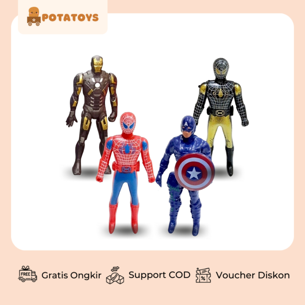 [ Potatoys ] Animal Figure 12 Pcs / Mainan Figur Binatang Set / Dinosaurus Alive / Robot Avengers