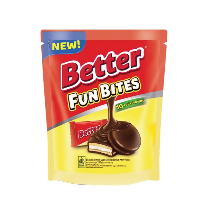 

Better fun bites sandwich coklat vanila pouch 100g