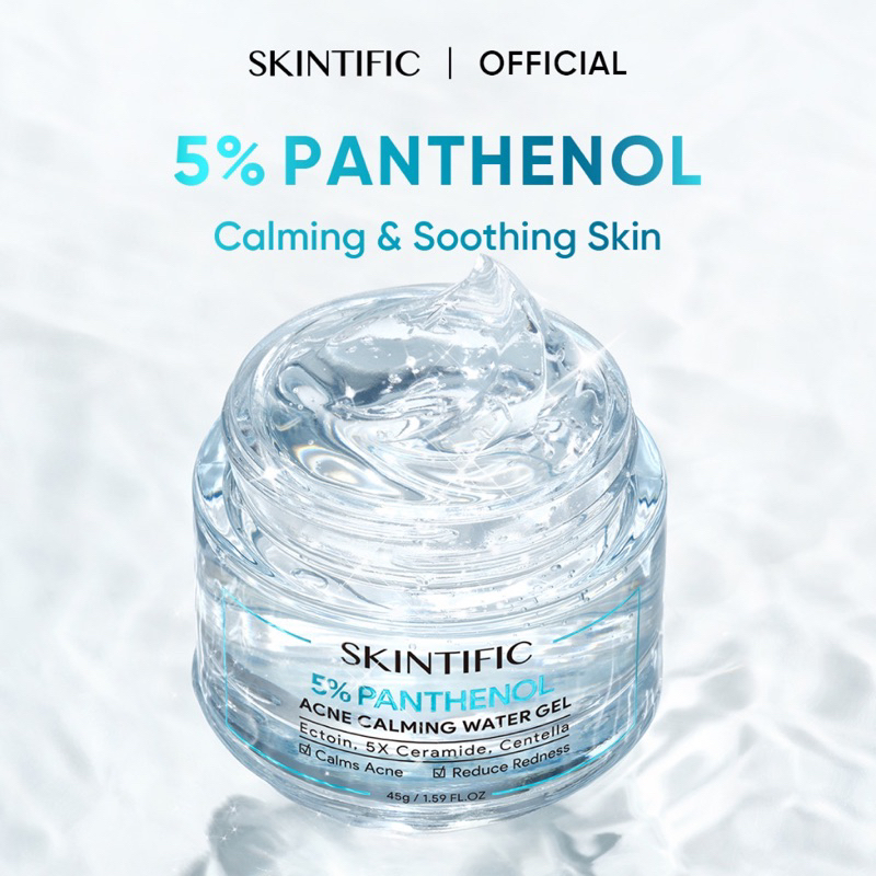 Skintific 5% Panthenol Acne Calming Water Gel 45g Pelembab Wajah Cream Jerawat