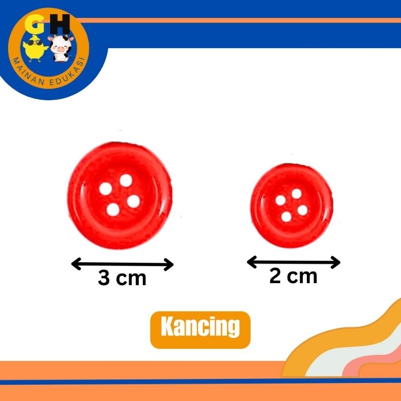 Mainan Edukasi Kancing Jumbo Warna Warni Meronce Sorting isi 30 pcs FREE TALI DAN JARUM byGHEduPlay