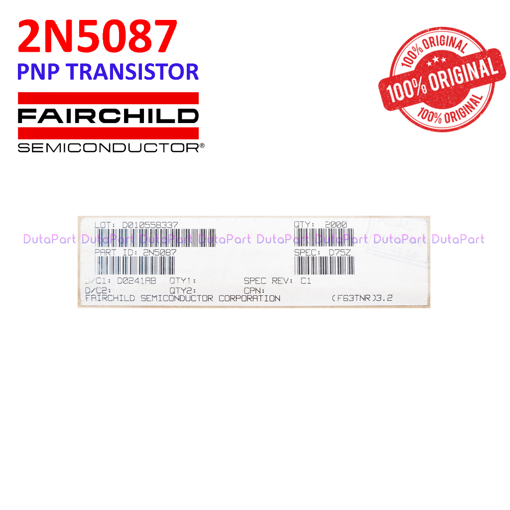 2N5087 ORIGINAL FAIRCHILD SEMICONDUCTOR PNP Transistor 2N 5087 TO-92