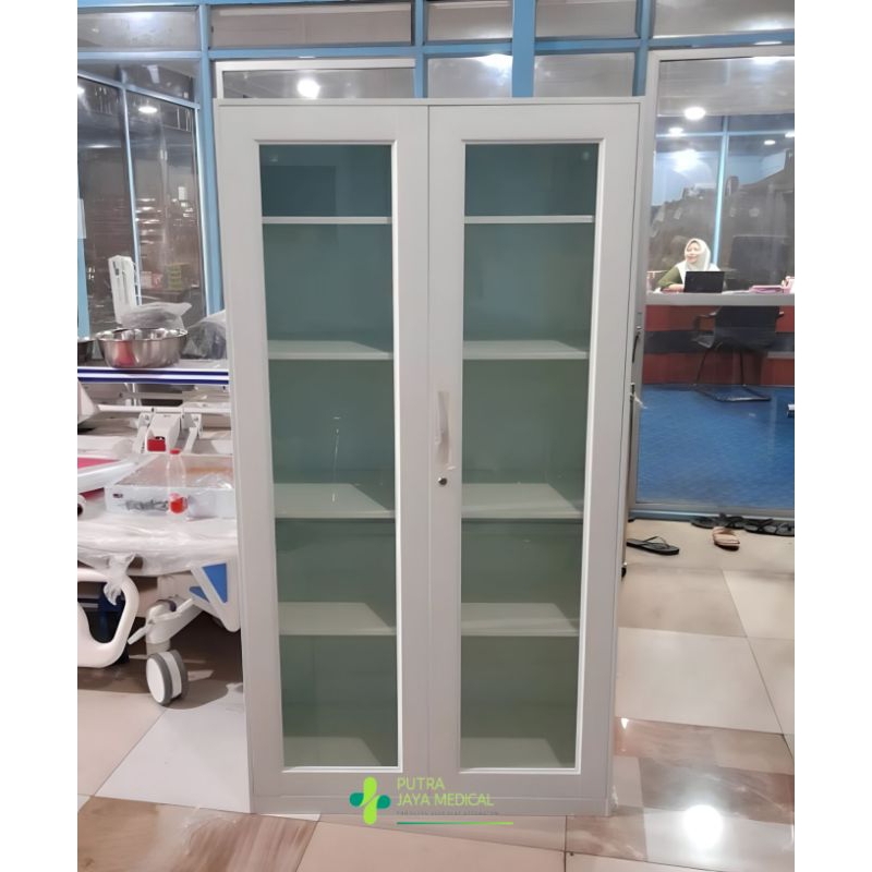Lemari instrumen 2 pintu import knockdown / lemari pasien / lemari obat