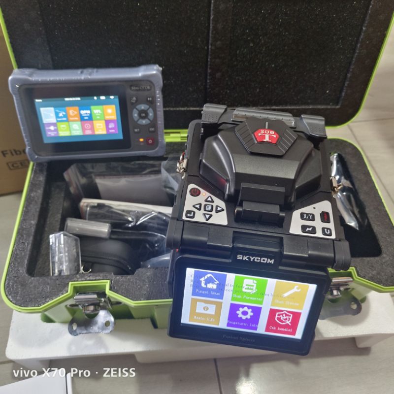 paket komplit splicer skycom t208 dan otdr novker