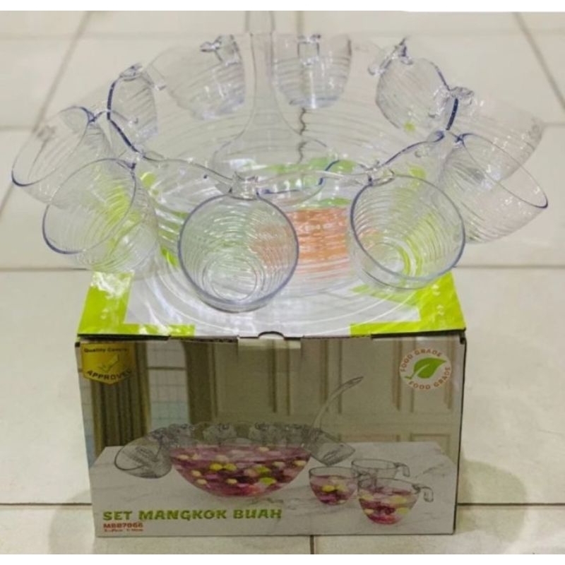 MANGKOK BUAH SET BENING MIKA 7066 GOLDEN SUNKIST/ COCKTAIL BOWL NATURAL SET/ PUNCH BOWL SET / TEMPAT