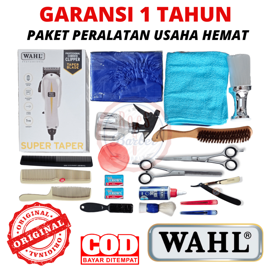 Alat cukur rambut Paket HEMAT Peralatan Usaha Cukur Rambut Barbershop Mesin WAHL Original