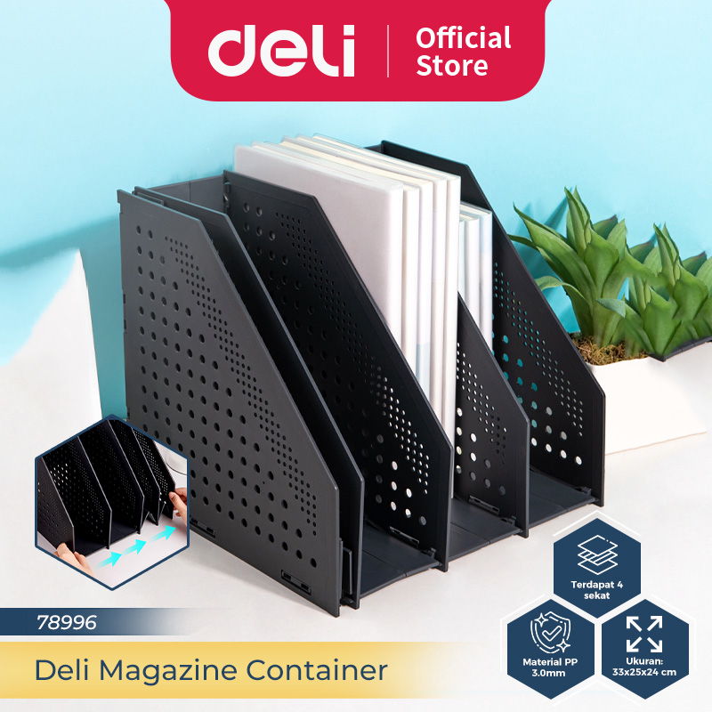 

Deli File Tray / Rak Box File Fleksibel Bahan Plastik 4 Sekat 78996