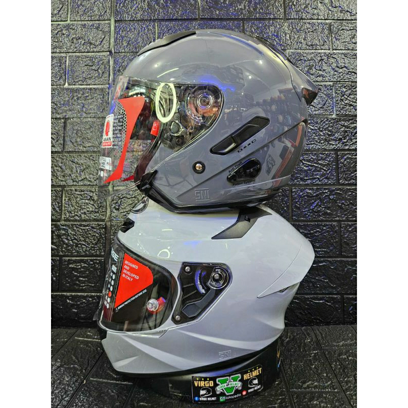 HELM KYT TT COURSE ASPHALT GREY COUPLE KYT GALAXY GORILA GREY|HELM COUPLE KYT