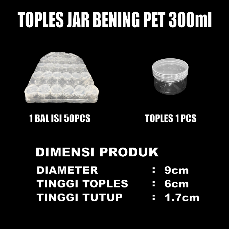 Toples 300ml 400ml 500ml 750ml 1000ml 1300ml Plastik Jar Silinder Bening Tebal Pet Per Pcs Var