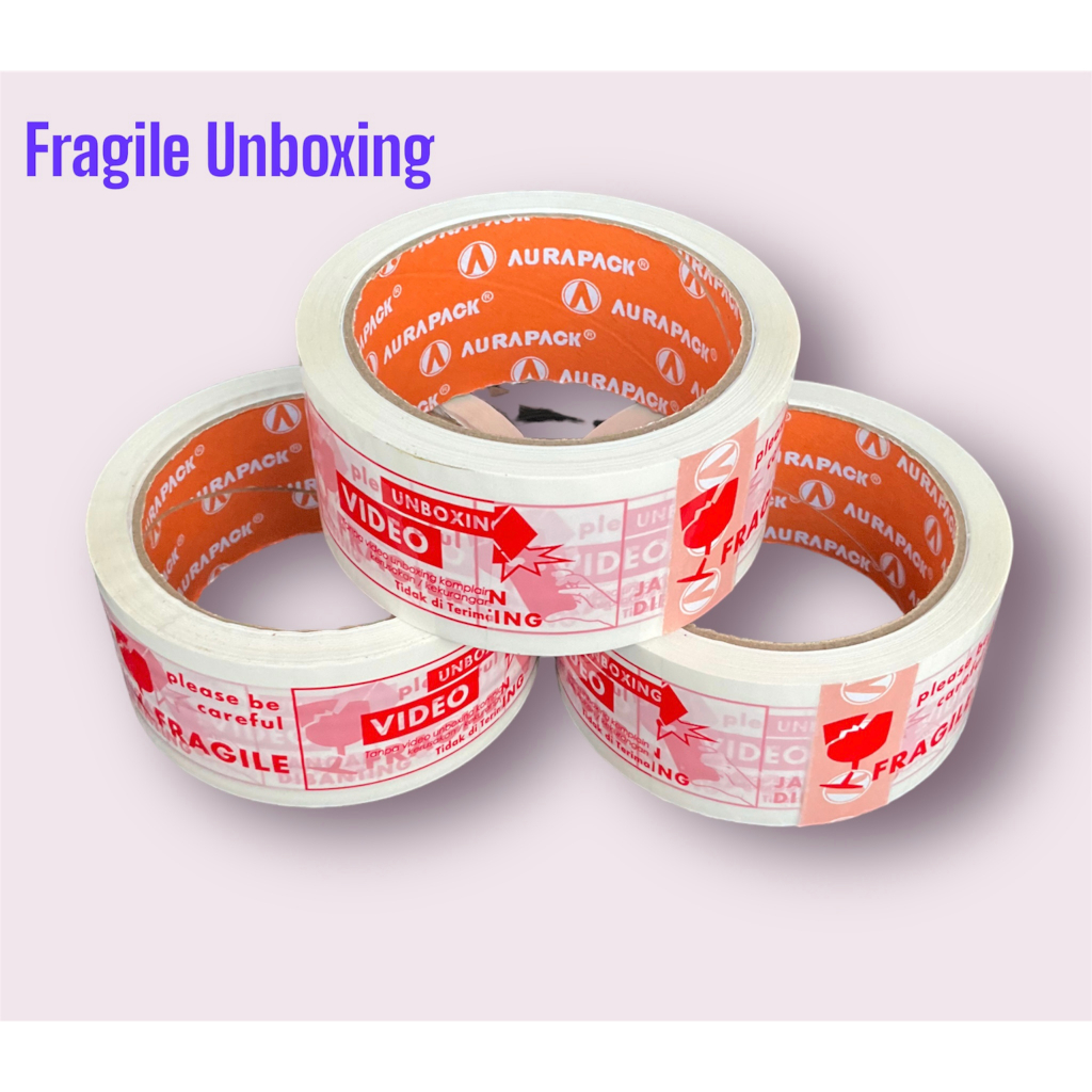 

Lakban Fragile Unboxing 45 mm x 50 meter Label Vidio Unboxing