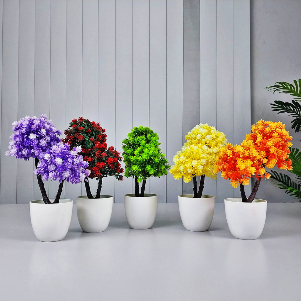 Tanaman Hias Plastik Pot Bunga Hias Dekorasi Rumah Artificial Flowers Murah Import Tanaman Bunga Palsu PBP142