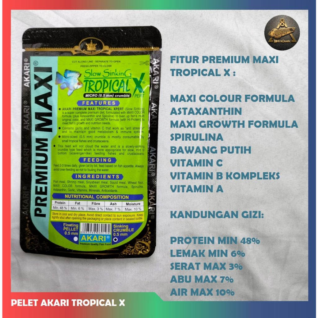 PELET AKARI TROPICAL GROWTH BOOSTER AKARI TROPICAL X PELET AKARI TROPICAL PREMIUM MAXI PELET AKARI TROPICAL PREMIUM RED PREMIUM BLUE PREMIUM YELLOW PELET IKAN HIAS PELET KOKI AIR PELET GUPPY PELET CUPANG PELET IKAN IKAN HIAS TROPIS