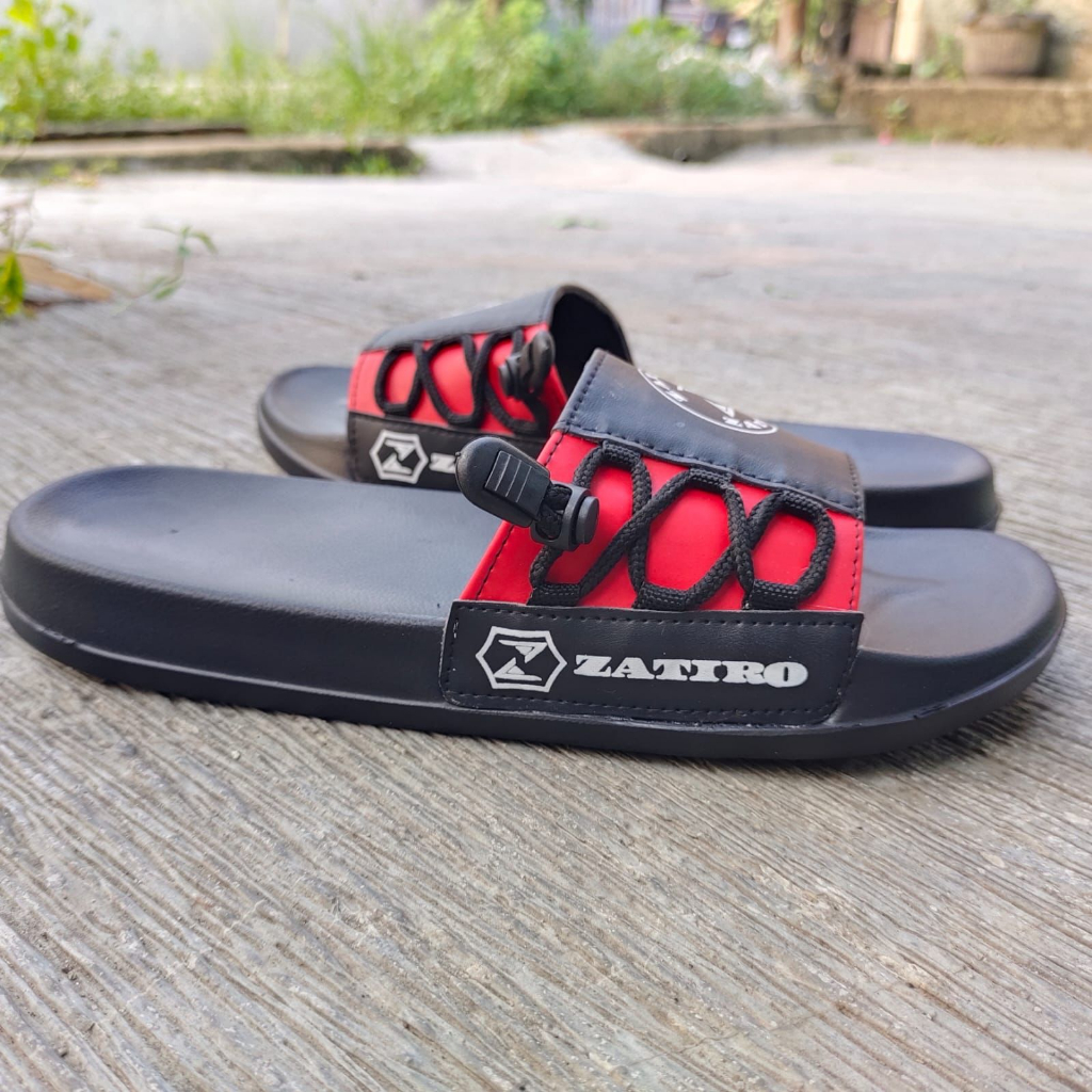 Promo Meriah Sandal Kasual Classical Sandal Slide Collorfull Hitam Merah Sendal Slop Pria  BAYAR DI TEMPAT  Sandal Slip On Pria/Sandal Casual