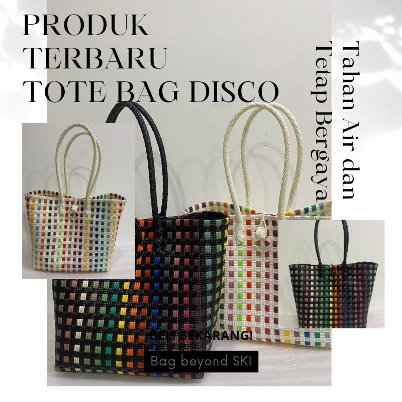 Tas Anyaman Premium - Totte Bag Disco - Tas Wanita
