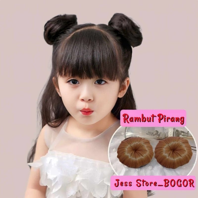 [ PIRANG ] 1Buah Korea Fun Bun / Jepit Rambut Palsu Anak Bayi / Jepit Cepol Sanggul Anak