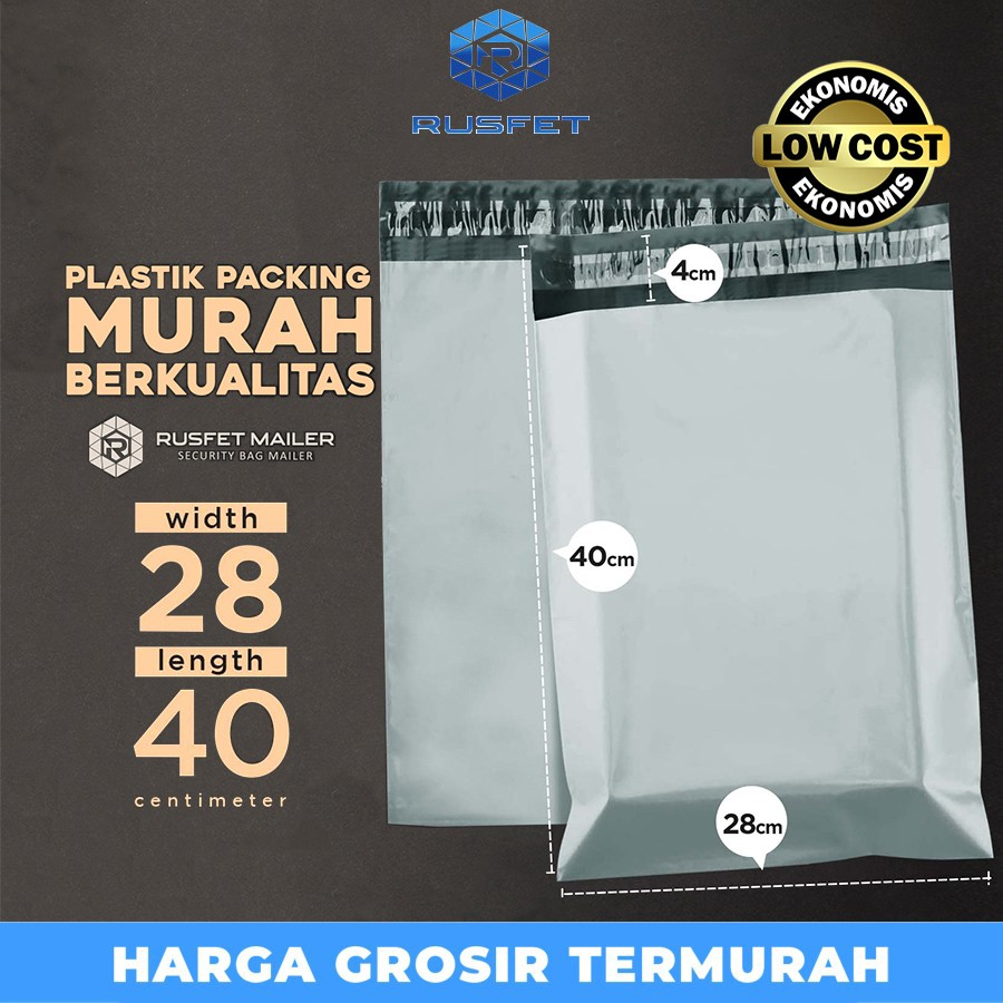 

Plastik Polymailer Pack LOW COST Amplop Polimailer GRAY Rusfet 28x40cm