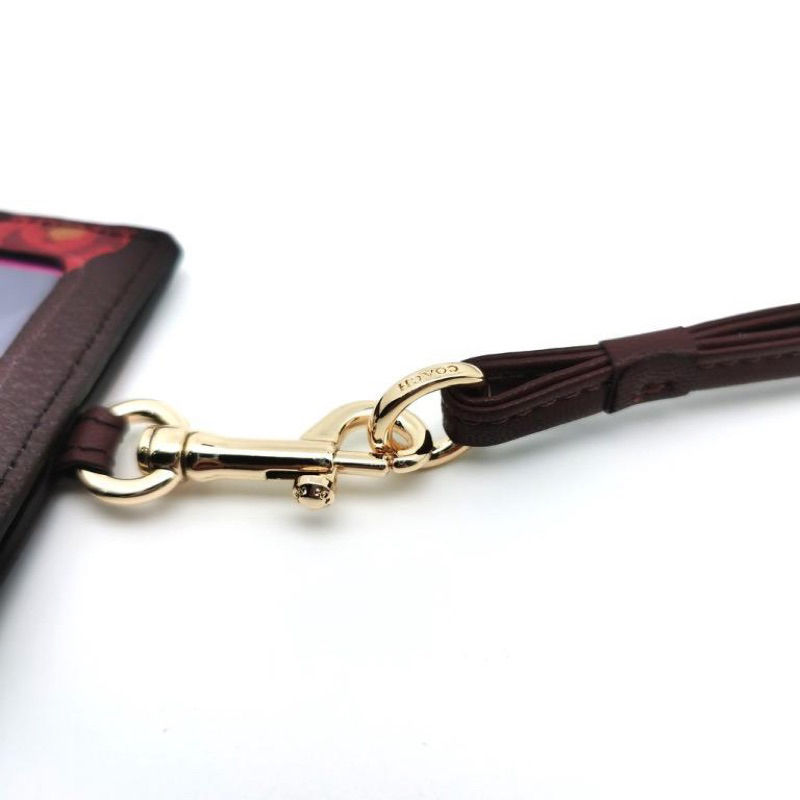 Coach ID Lanyard In Flower Brown Signature (C 67527)