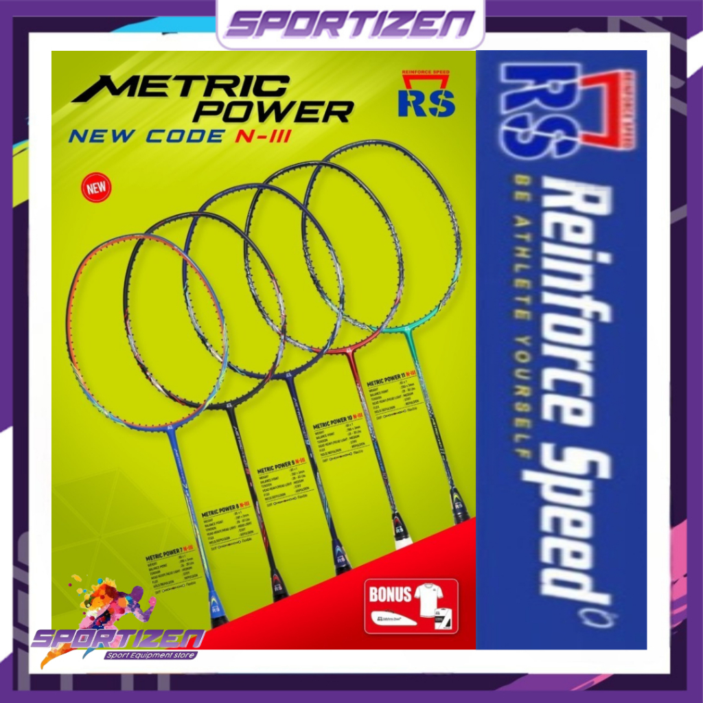 RAKET BADMINTON RS METRIC POWER MP 7 8 9 10 N III N-III ORIGINAL