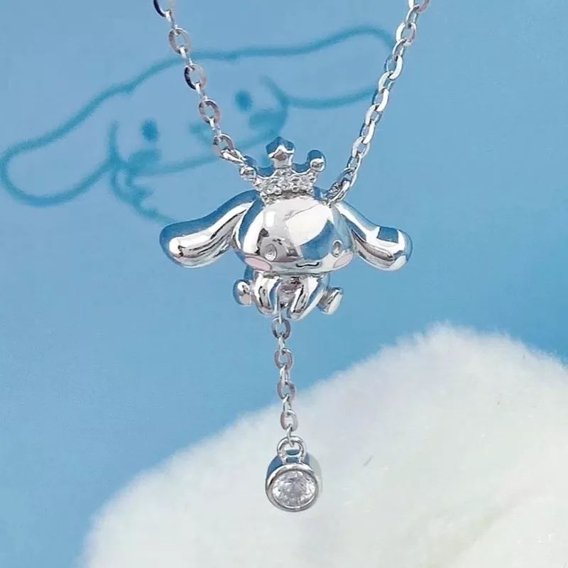 FerenHongXia Fashion Wanita Perhiasan alloy Karakter Cinnamoroll Dog Rumbai Kalung
