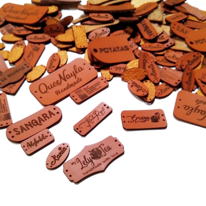 Label nama baju hijab dompet tas rajut macrame kulit sintetis kulsin