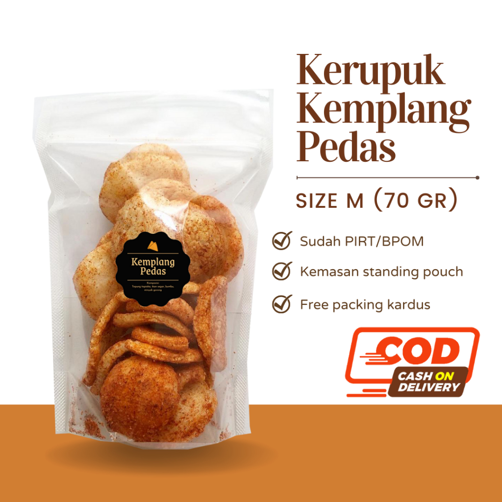 [DELISH SNACKS] Kerupuk Kemplang (M) 70gr / Snack Cemilan / Camilan Krupuk Palembang Ikan Asin Gurih