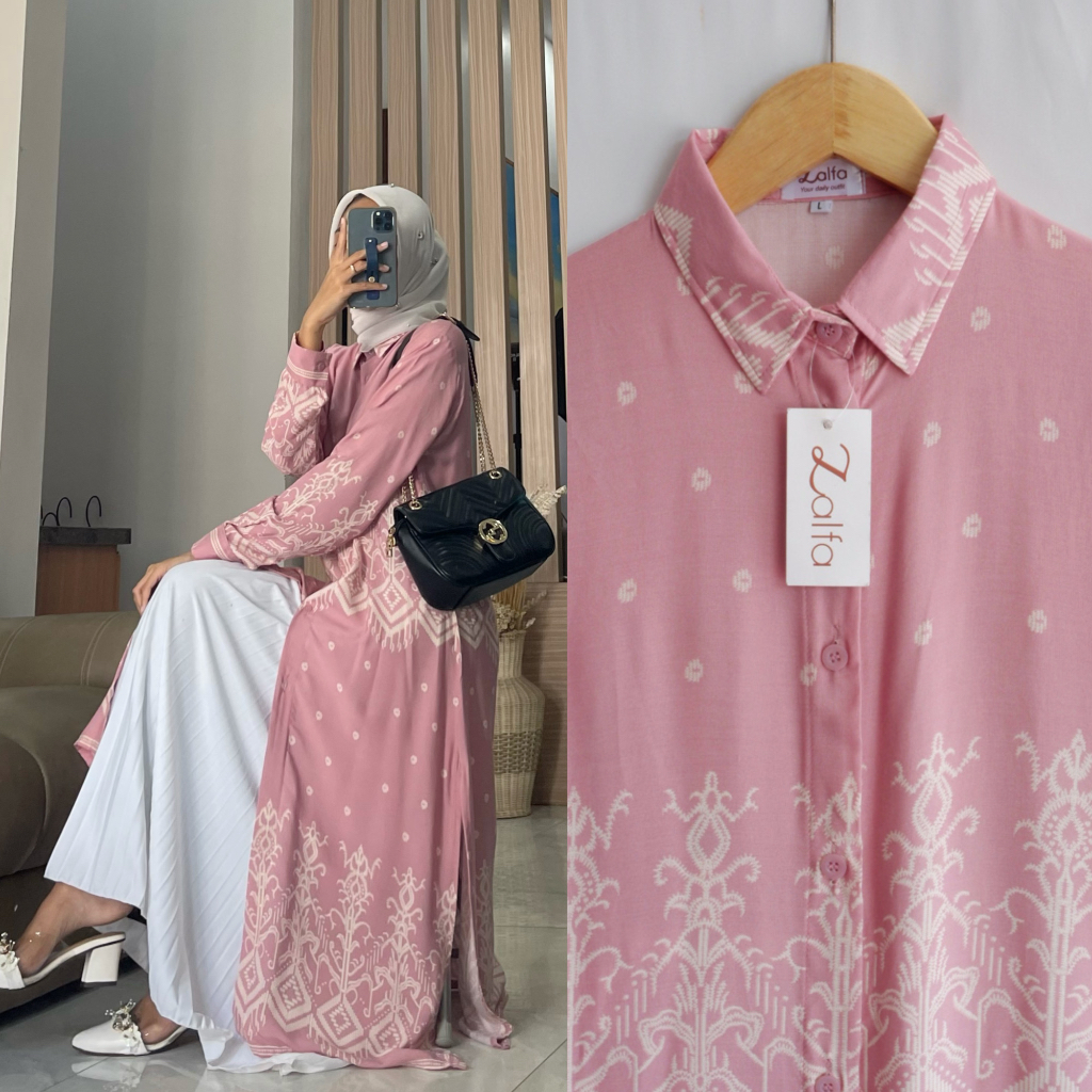 NEVILA VOL.1 long tunik abstrak by ZALFA OUTFIT