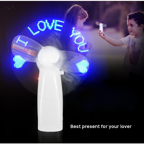 Kipas Tulisan i love you  Led Magic Mini Fan