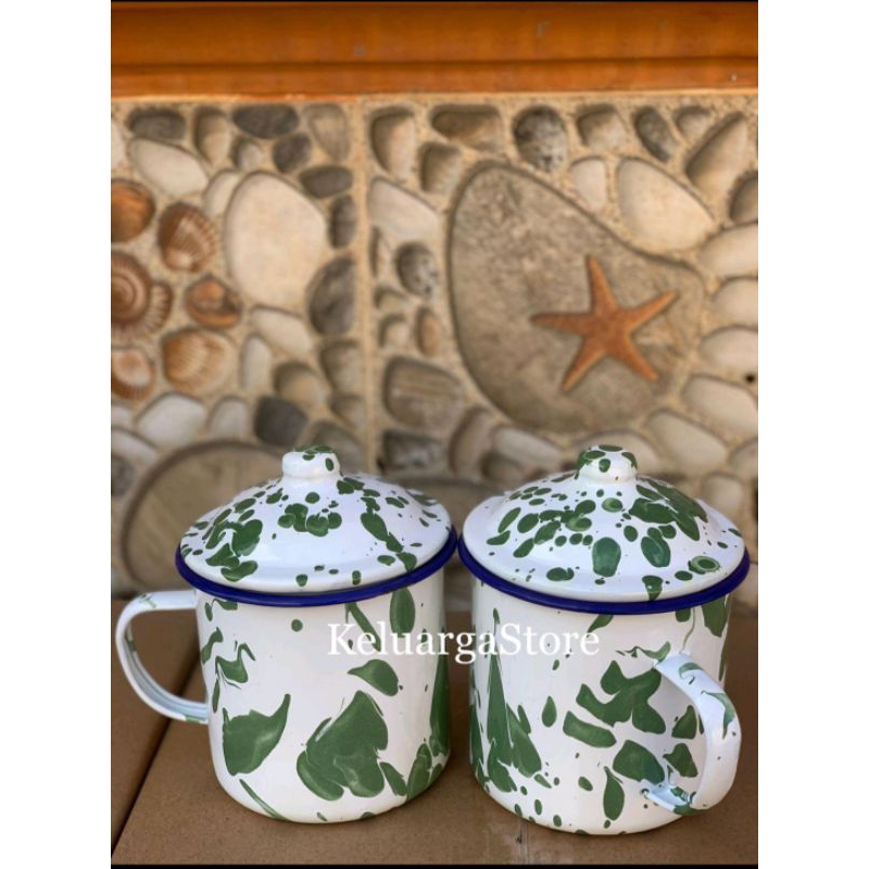 (keluargastore)2 PCS MUG VINTAGE 12CM / MUG JADUL ENAMEL