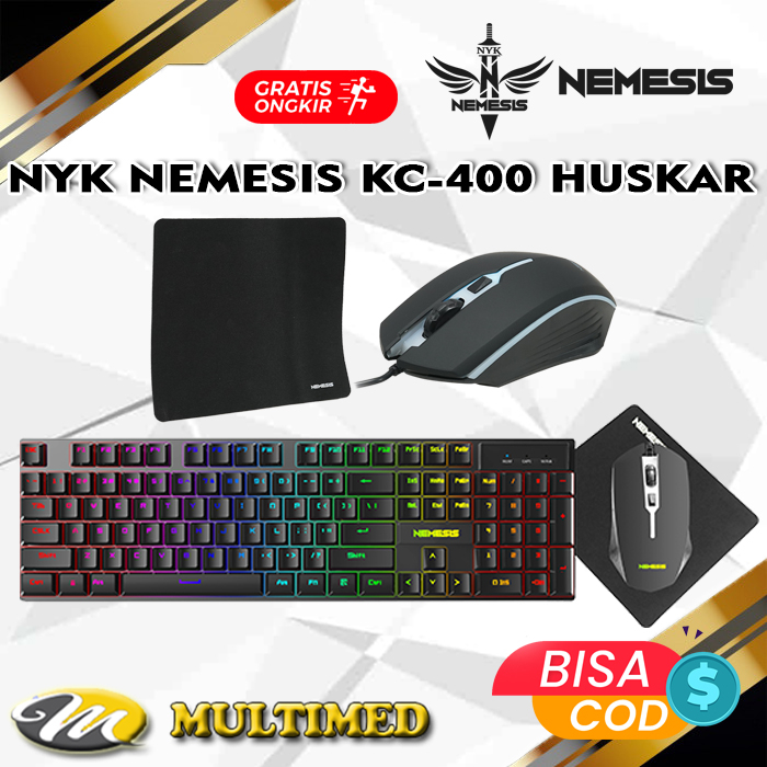 Keyboard Gaming Combo 3 in 1 NYK Nemesis HUSKAR KC400