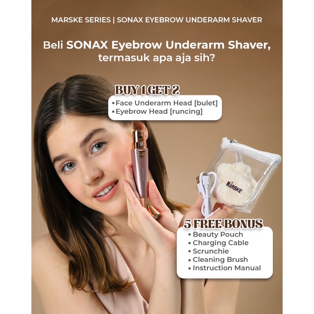 MARSKE - SONAX EYEBROW UNDERARM SHAVER | ALAT CUKUR ELEKTRIK ALIS, WAJAH, KETIAK