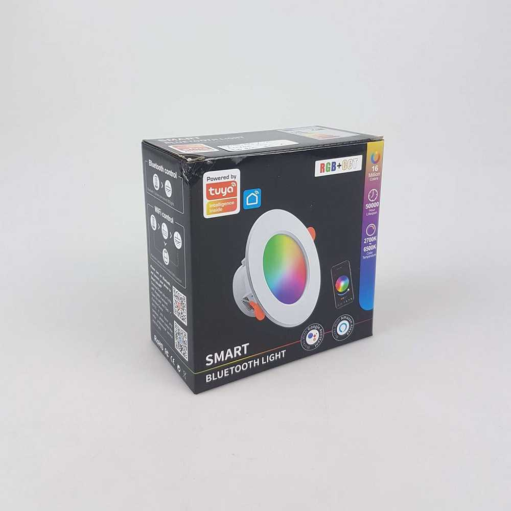 Lampu Downlight LED Smart Bulb Bluetooth 10W RGB 3 in 1 Color Lampu Temperatur Warna 2700K-6500K Berkualitas