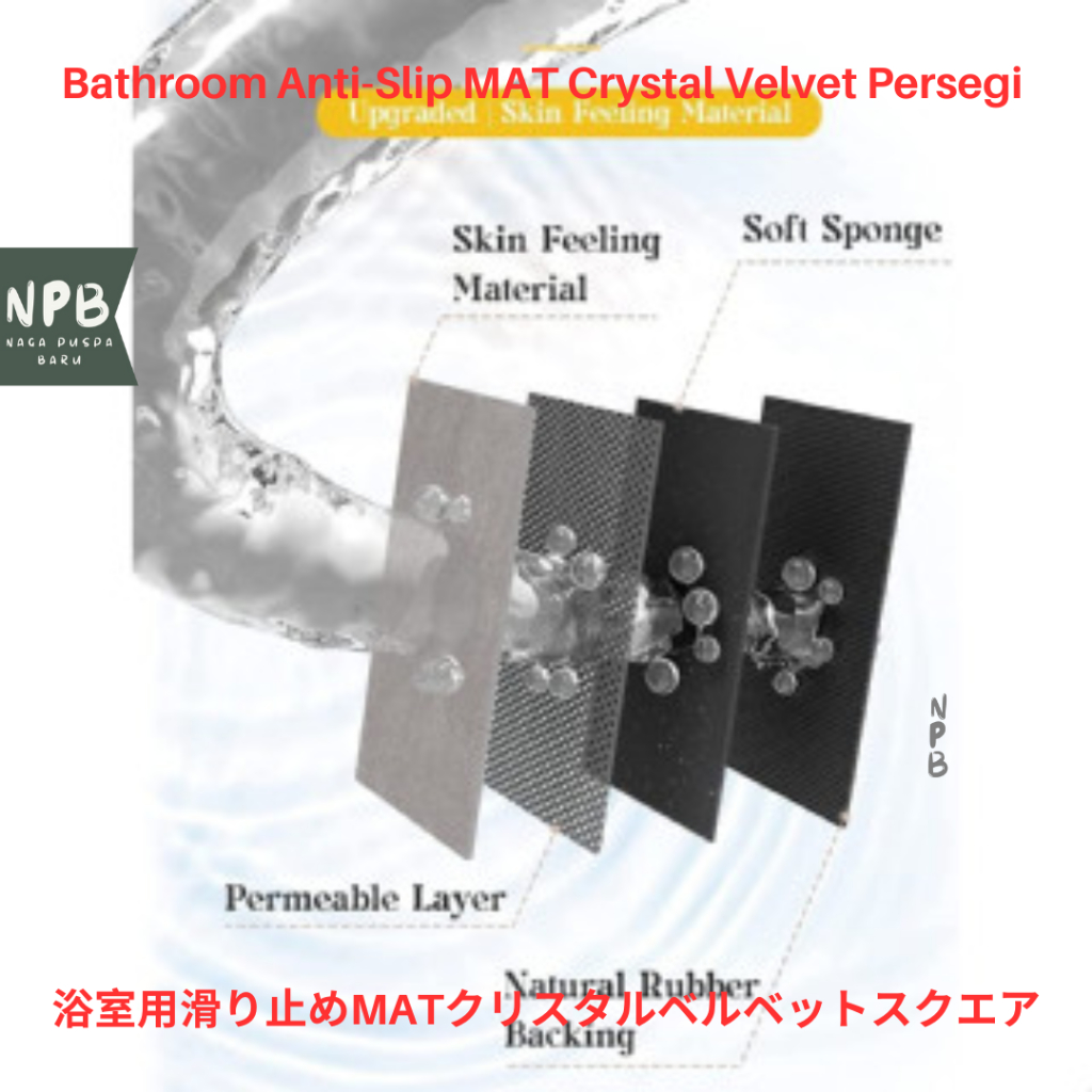 Bathroom MAT Anti-Slip Crystal Velvet Bulat - Keset Kaki Lucu Anti Bau