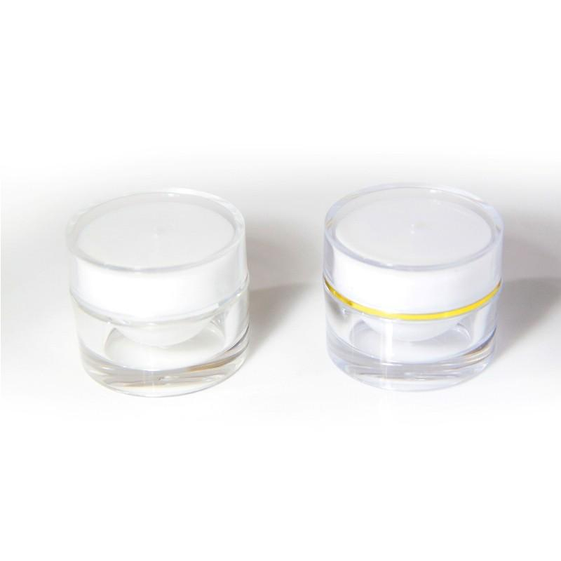 Pot Cream Acrylic 10 Gram / Jar Krim Putih Bening List Gold / Lis Silver 10 Gr / Pot Cream 10 Gram