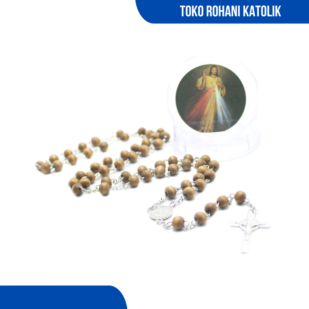 ROSARIO KAYU WANGI (IMPOR) / ROSARIO KALUNG / KALUNG ROSARIO KATOLIK / KONTAS / KALUNG WANITA / KALUNG PRIA