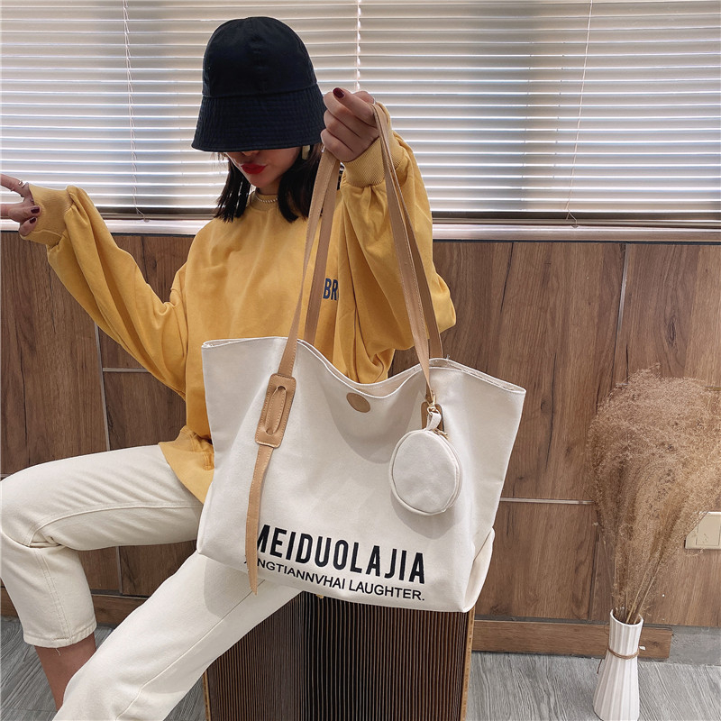 Functional Shoulder Tote Bag With Pouch Korean Style 10187