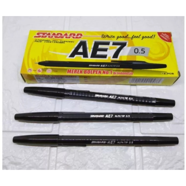 pulpen standar AE7 alpa tip 0.5 1 pack isi 12 pics