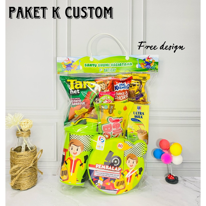 

Paket Snack Ulang Tahun K /Goodie bag ulang tahun / souvneir ulang tahun